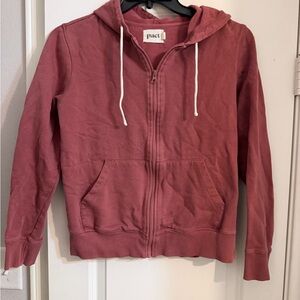 Pact Women's Dusty Rose Full Zip Up Hoodie Sweatshirt Organic Cotton Comfort